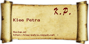 Klee Petra névjegykártya